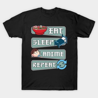 Eat sleep anime repeat T-Shirt